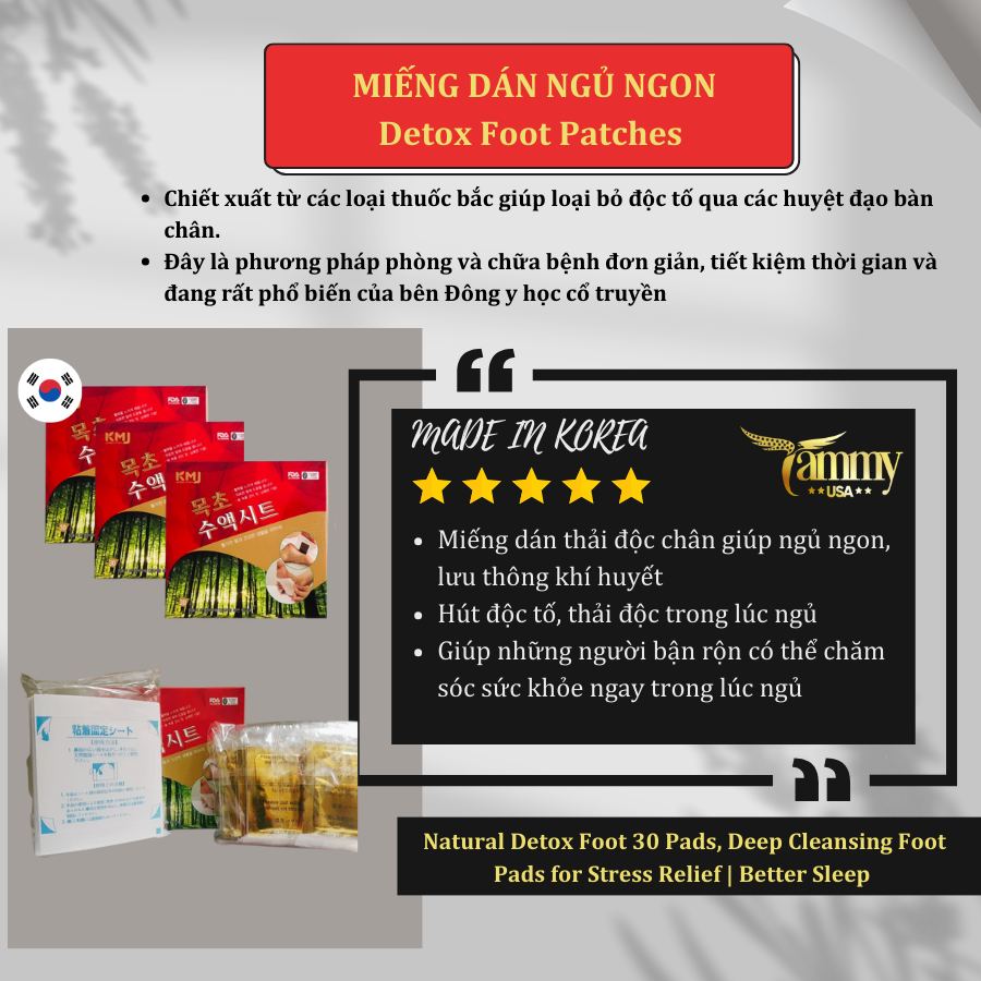 MIÊNG DÁN NGỦ NGON  DETOX FOOT PATCHES