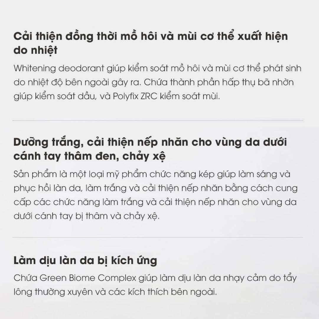 khử mùi hôi nach & dưỡng trắng