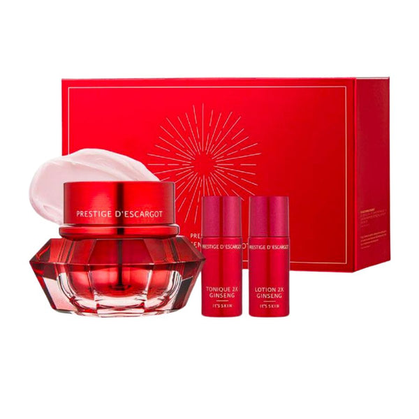 KEM ỐC SÊN NHÂN SÂM- PRESTIGE CRÉME 2X GINSENG D'ESCARGOT SET (60ml ) Tặng Toner và Lotion( 25ml + 25ml)